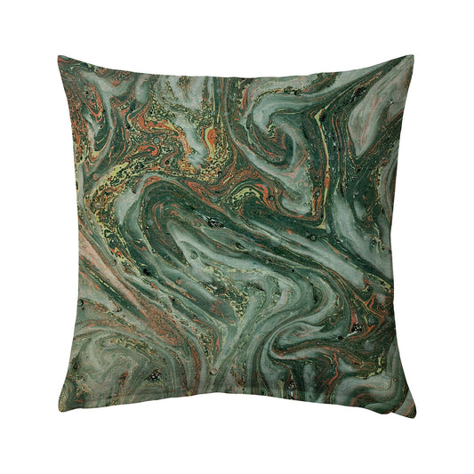 Green Marble Swirl Pillow