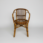 Curved Wicker Arm Chair