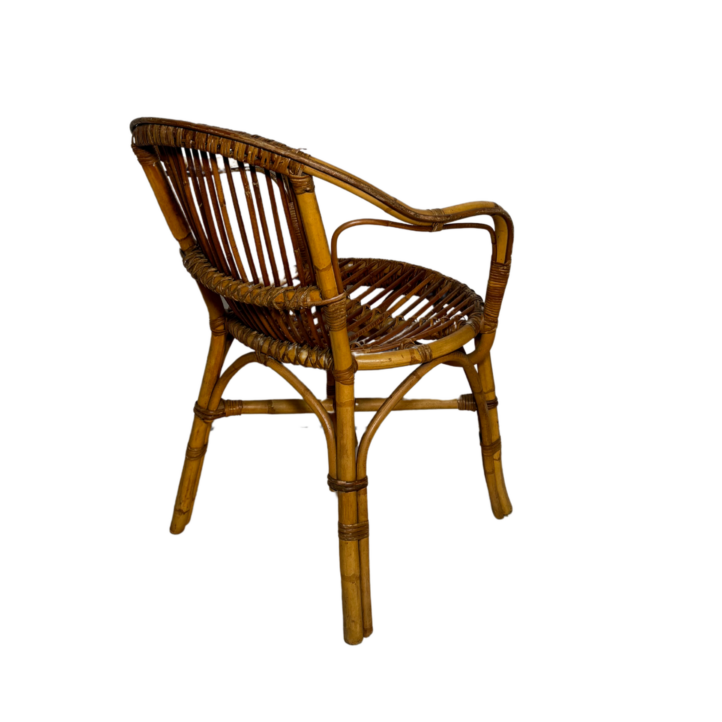Curved Wicker Arm Chair