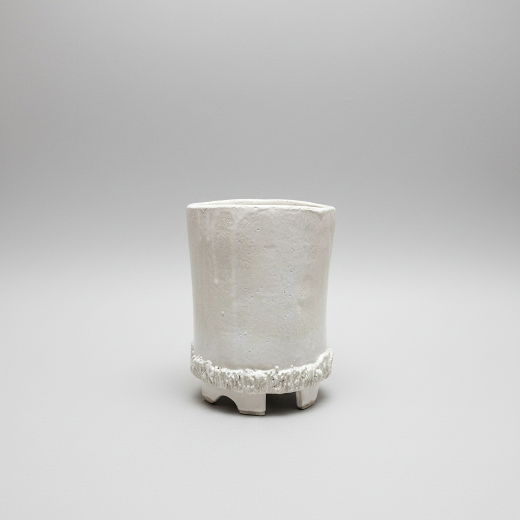 White Footed Ceramic Pots