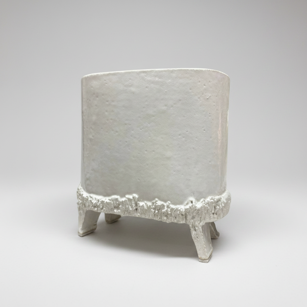 White Footed Ceramic Pots