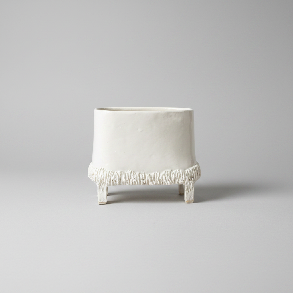 White Footed Ceramic Pots