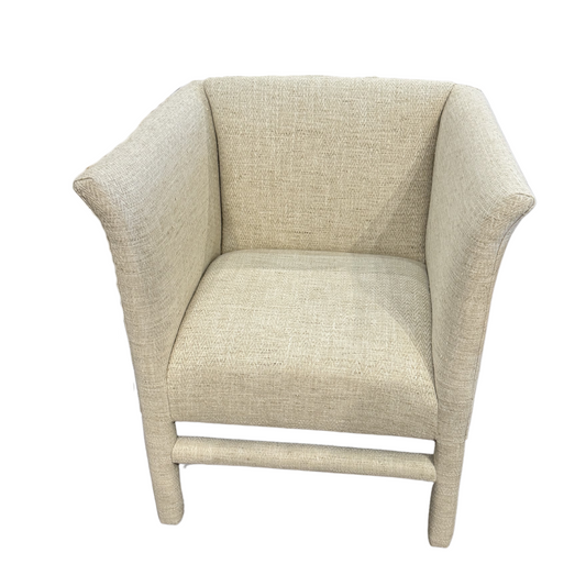 Fully Upholstered Tight-Seat Chair in Sandy Chevron