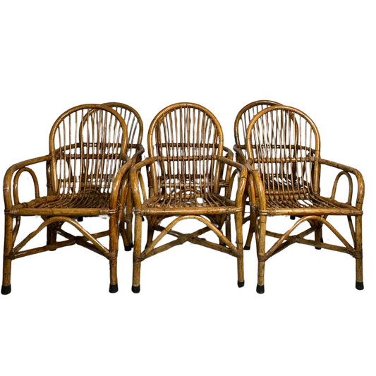 Set of 6 Wicker Armchairs