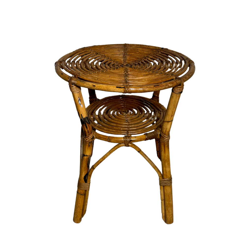 Round Wicker Side Table