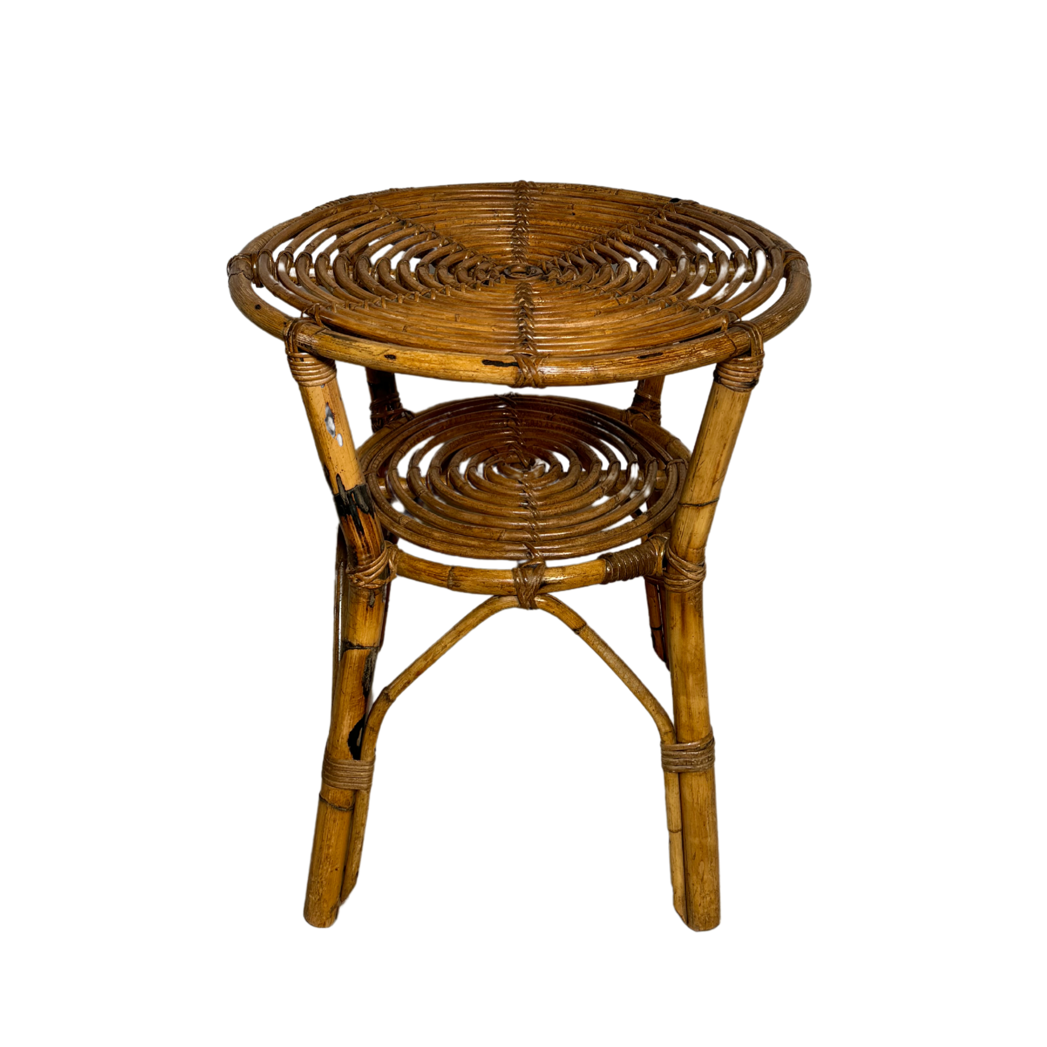 Round Wicker Side Table