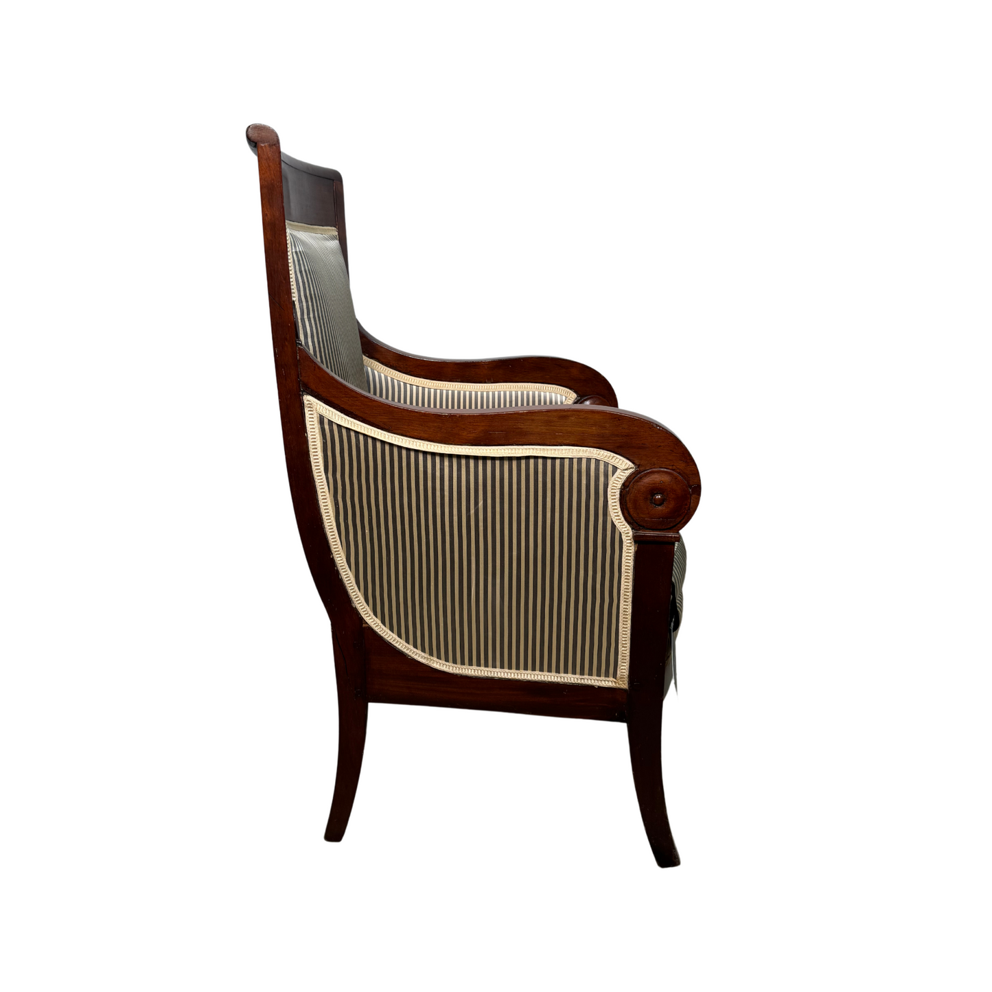 Pair of Empire Chairs in Pin Stripe Silk c1810