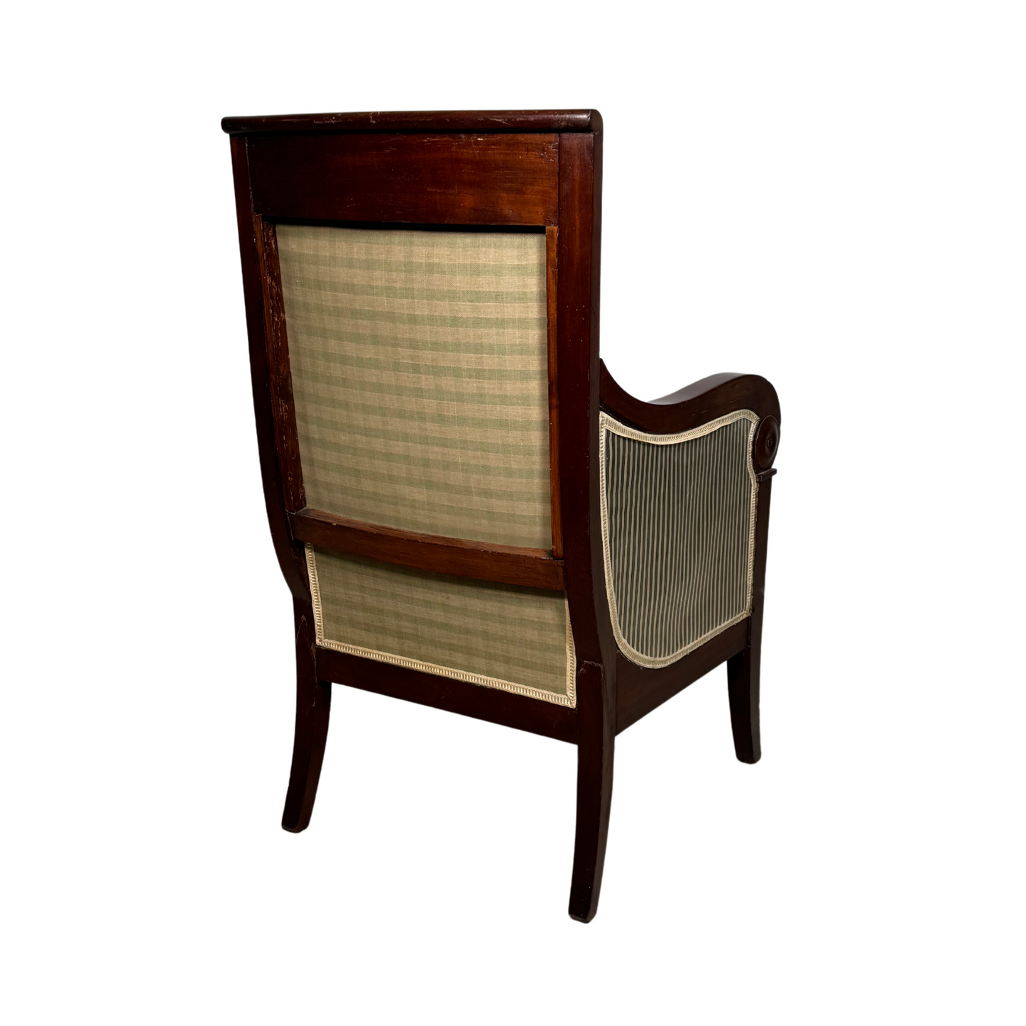 Pair of Empire Chairs in Pin Stripe Silk c1810