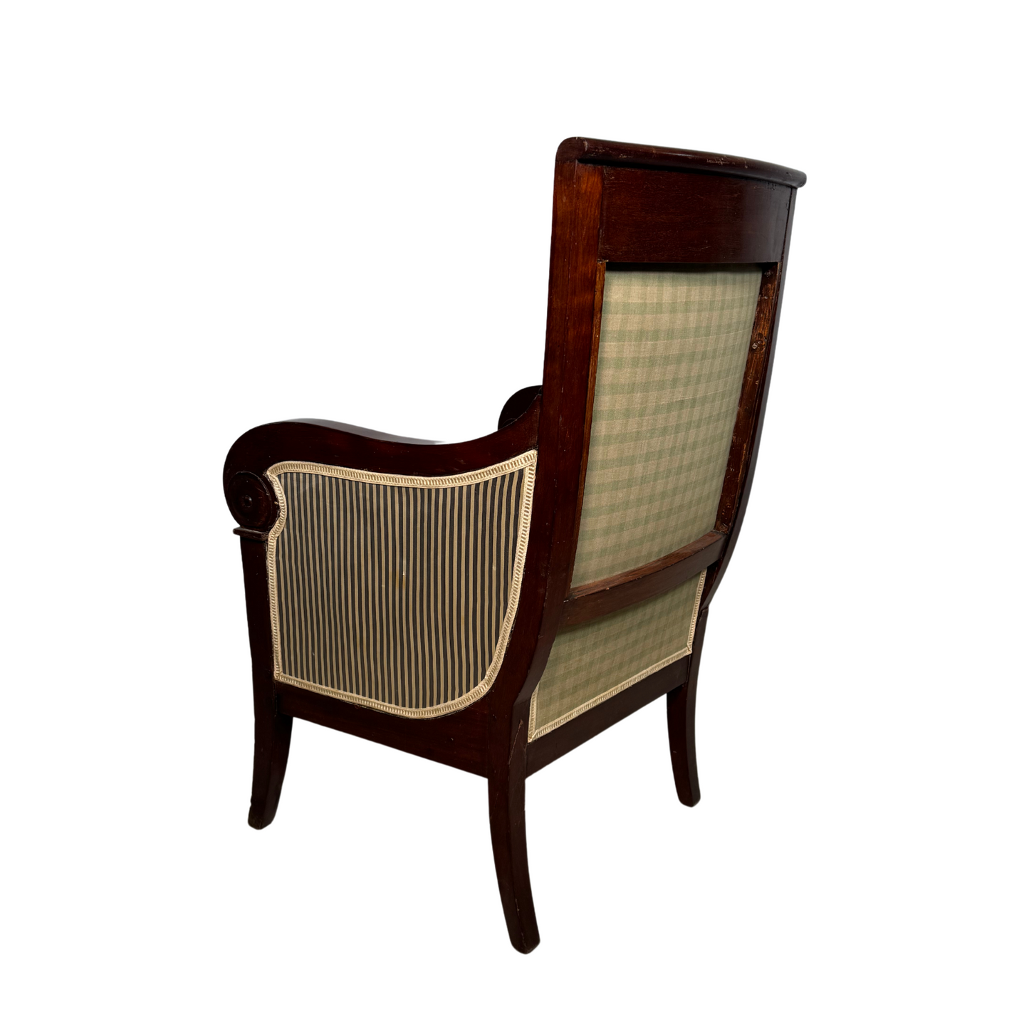 Pair of Empire Chairs in Pin Stripe Silk c1810