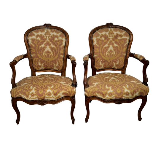 Pair of Louis XV Chairs with Original Needlepoint