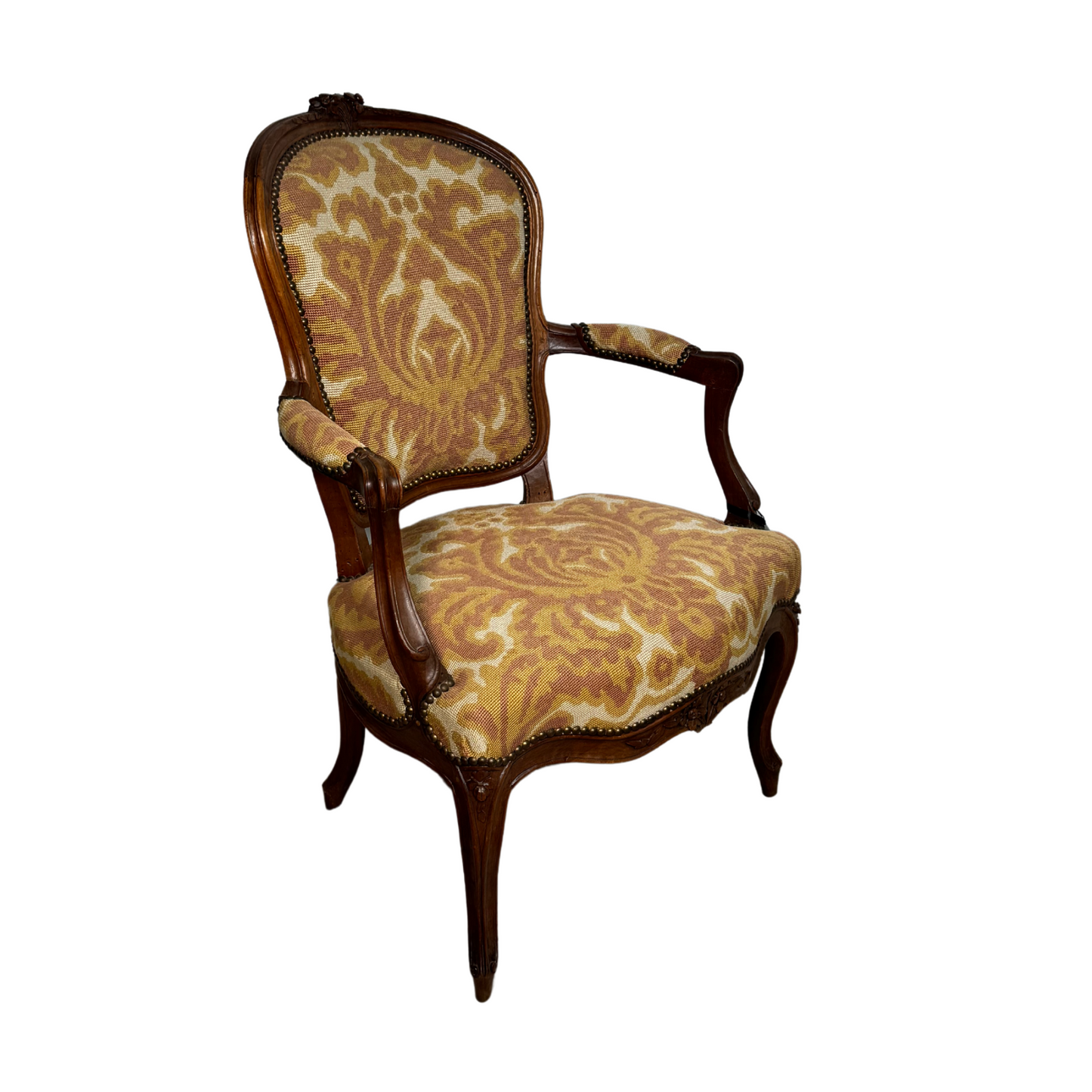 Pair of Louis XV Chairs with Original Needlepoint