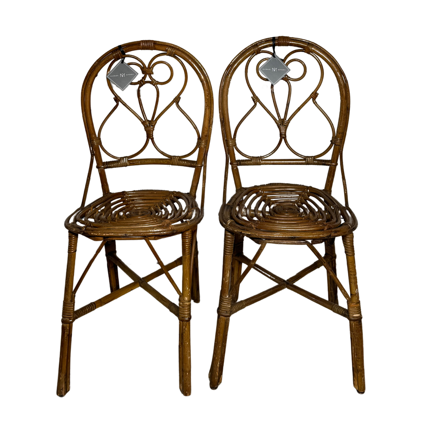 Pair of Woven Wicker Chairs