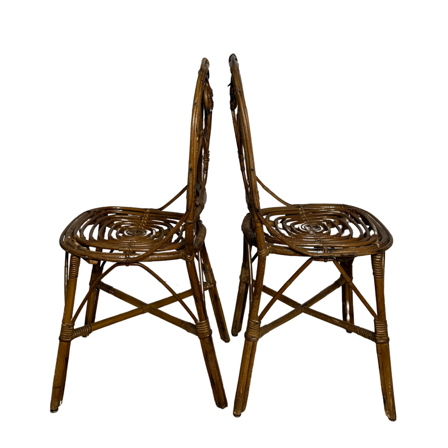 Pair of Woven Wicker Chairs