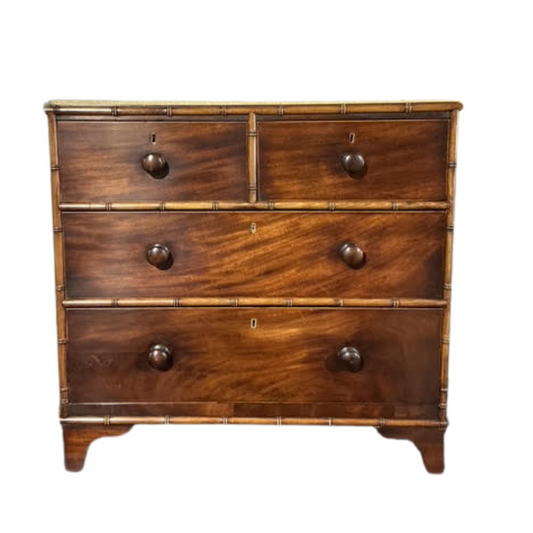 Mahogany Chest with Bamboo Trim, 1