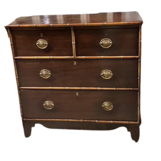 Mahogany Chest with Bamboo Trim, 4