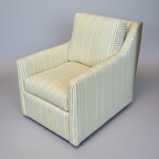 Loose-Back Swivel Chair in Cabana Stripe Lemonchello