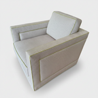 Lilac Swivel Chair with Citron Contrast Welt