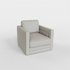 Lilac Swivel Chair with Citron Contrast Welt