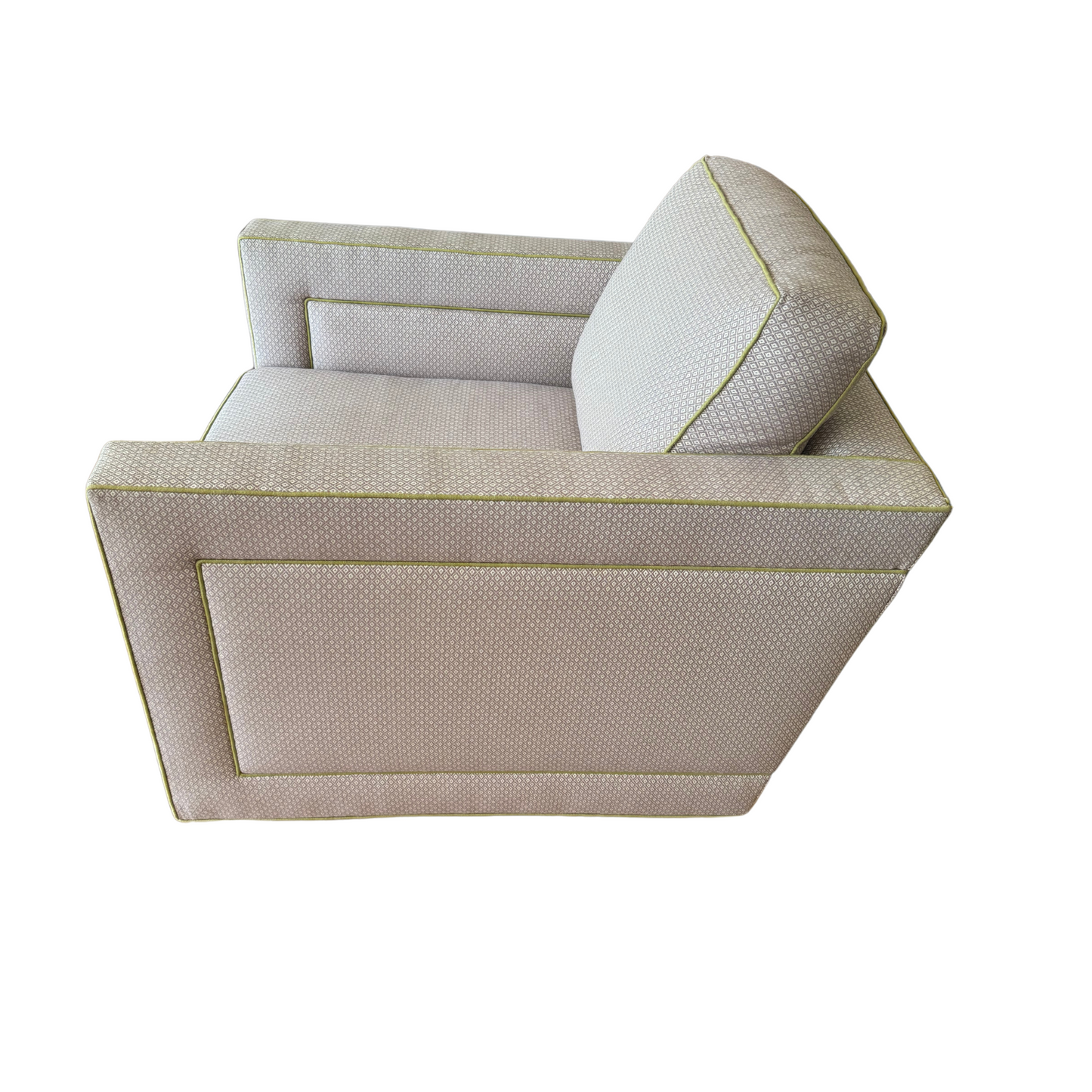 Lilac Swivel Chair with Citron Contrast Welt