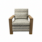 Wooden Wrap Back Chair in Bronze + Charcoal and Napa Cerused Finish
