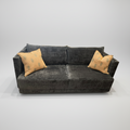 Block Sofa in Charcoal Velvet