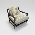 Fold Over Chair in Geometric Stripe + Truffle Finish