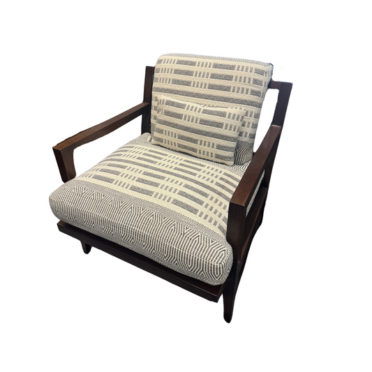 Fold Over Chair in Geometric Stripe + Truffle Finish