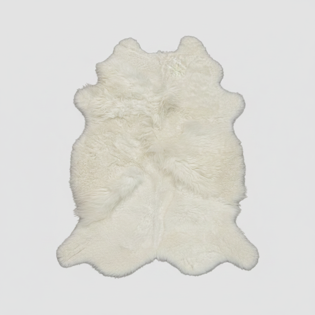 All White Sheepskin Rug