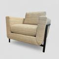 Metal Frame Chair in Beige Textured Stipe