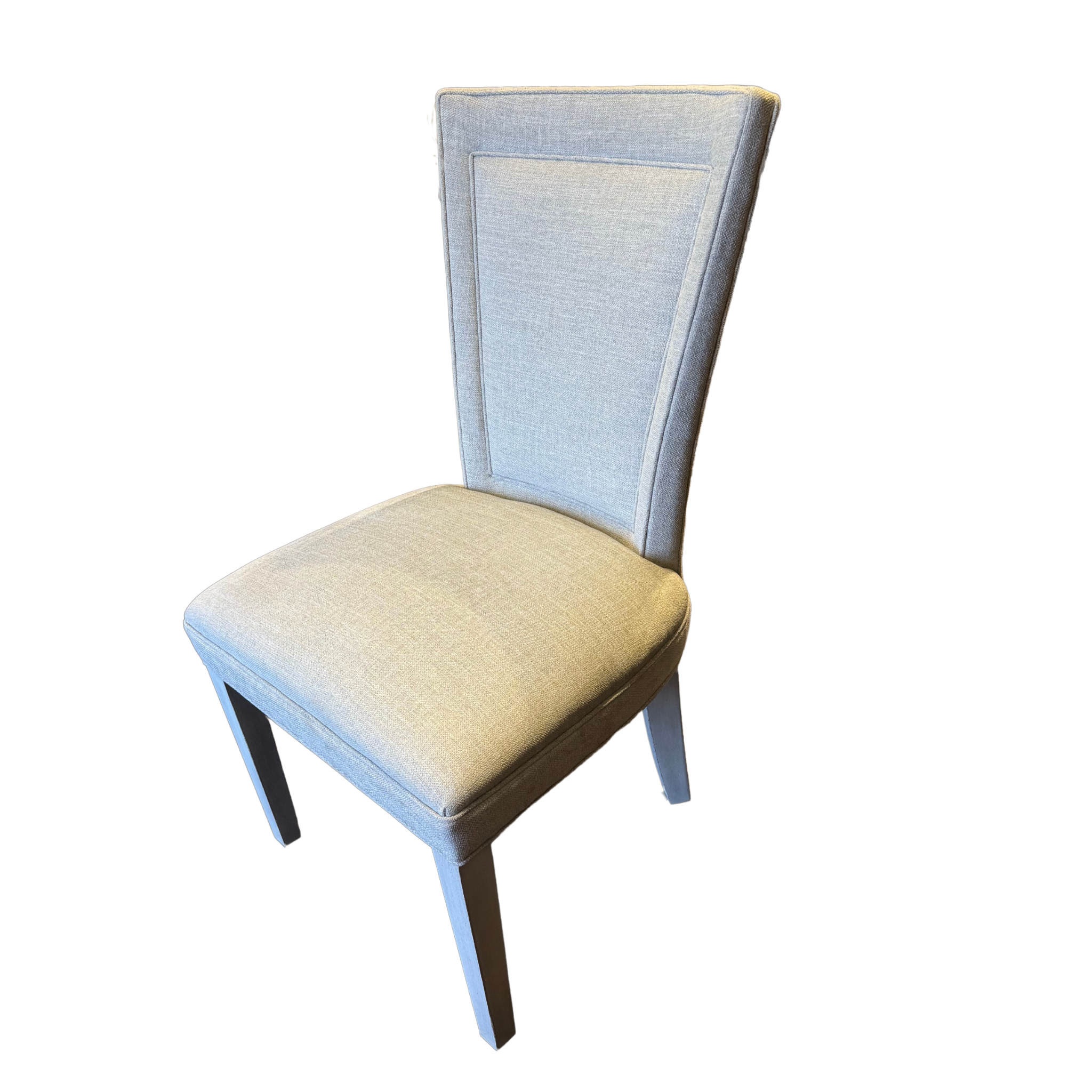 Flared Back Dining Side Chair in Beige Solid + Weathered White Finish