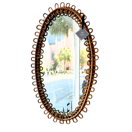 Oval Wicker Mirror