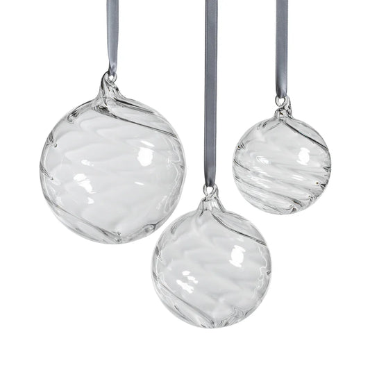 Clear Swirl Glass Ornament