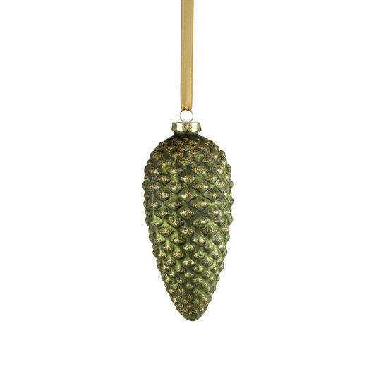 Green Glass Pine Cone ornament