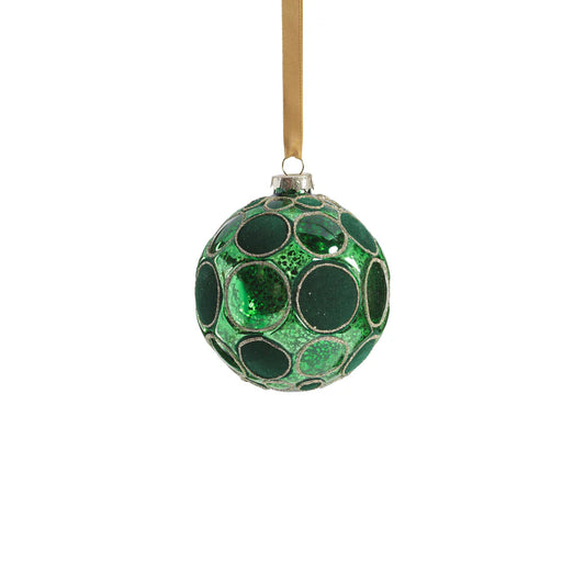 Green Dots Round Ornament