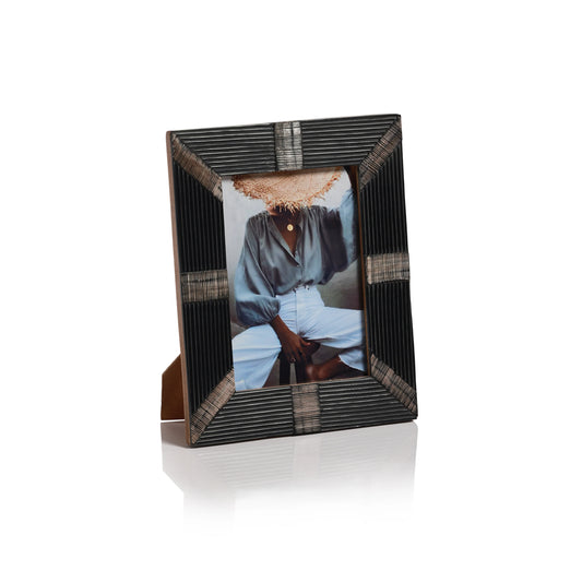 Black Ribbed Buffalo Horn Frame- 5x7