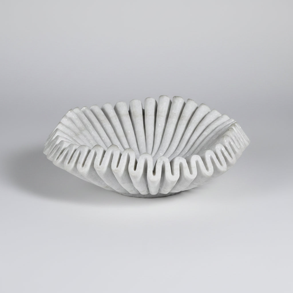 Free-Form Scalloped Marble Bowl