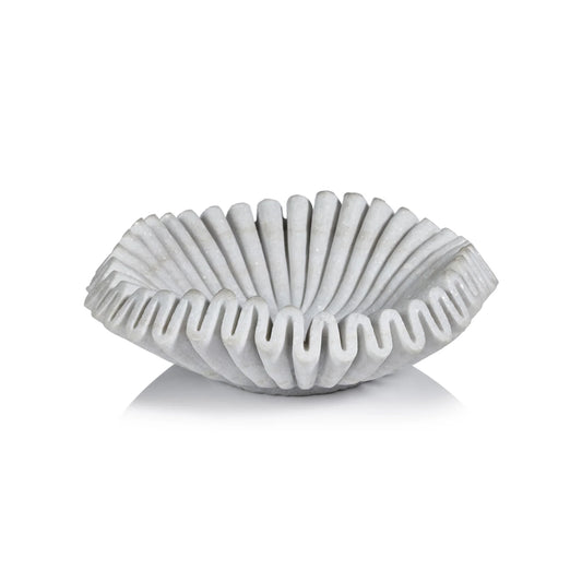 Free-Form Scalloped Marble Bowl
