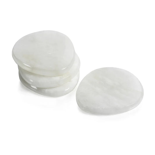 White Pebble Alabaster Coaster - Set of 4