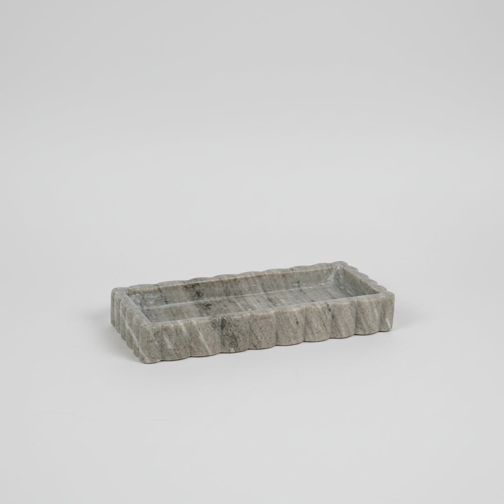 Scalloped Marble Tray, Medium