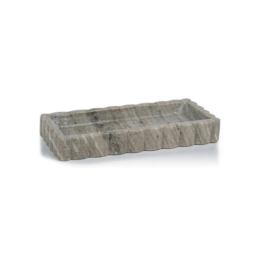 Scalloped Marble Tray, Medium