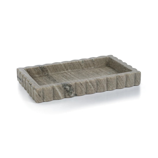 Scalloped Marble Tray, Large