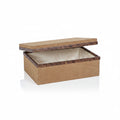 Suede and Burl Wood Box, Large