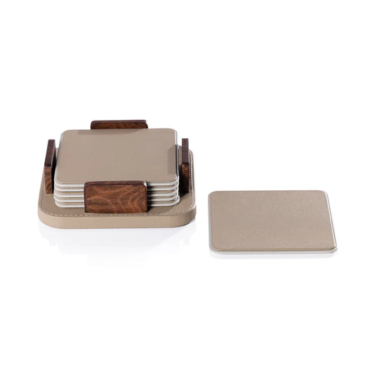 Leather Coasters, Cappuccino