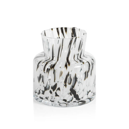 Black and White Glass Vase
