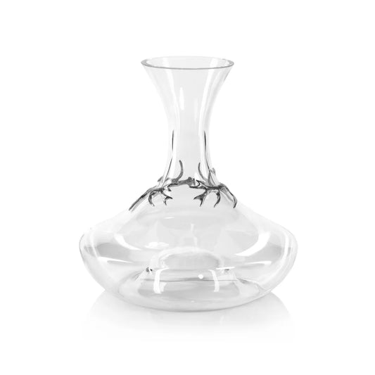 Wine Decanter with Pewter Antlers
