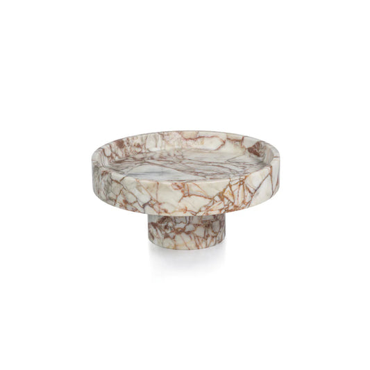 Footed Marble Bowl in Rose