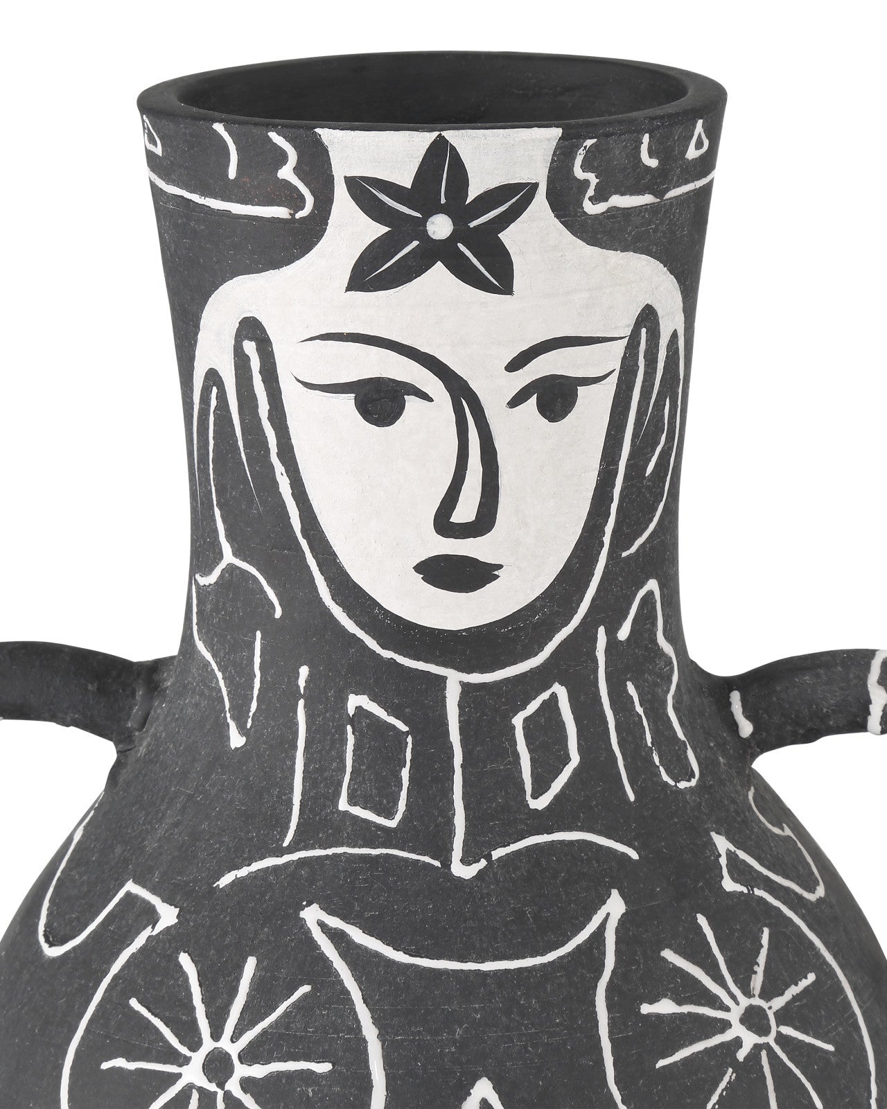 Hand Painted Terracotta Vase, Medium