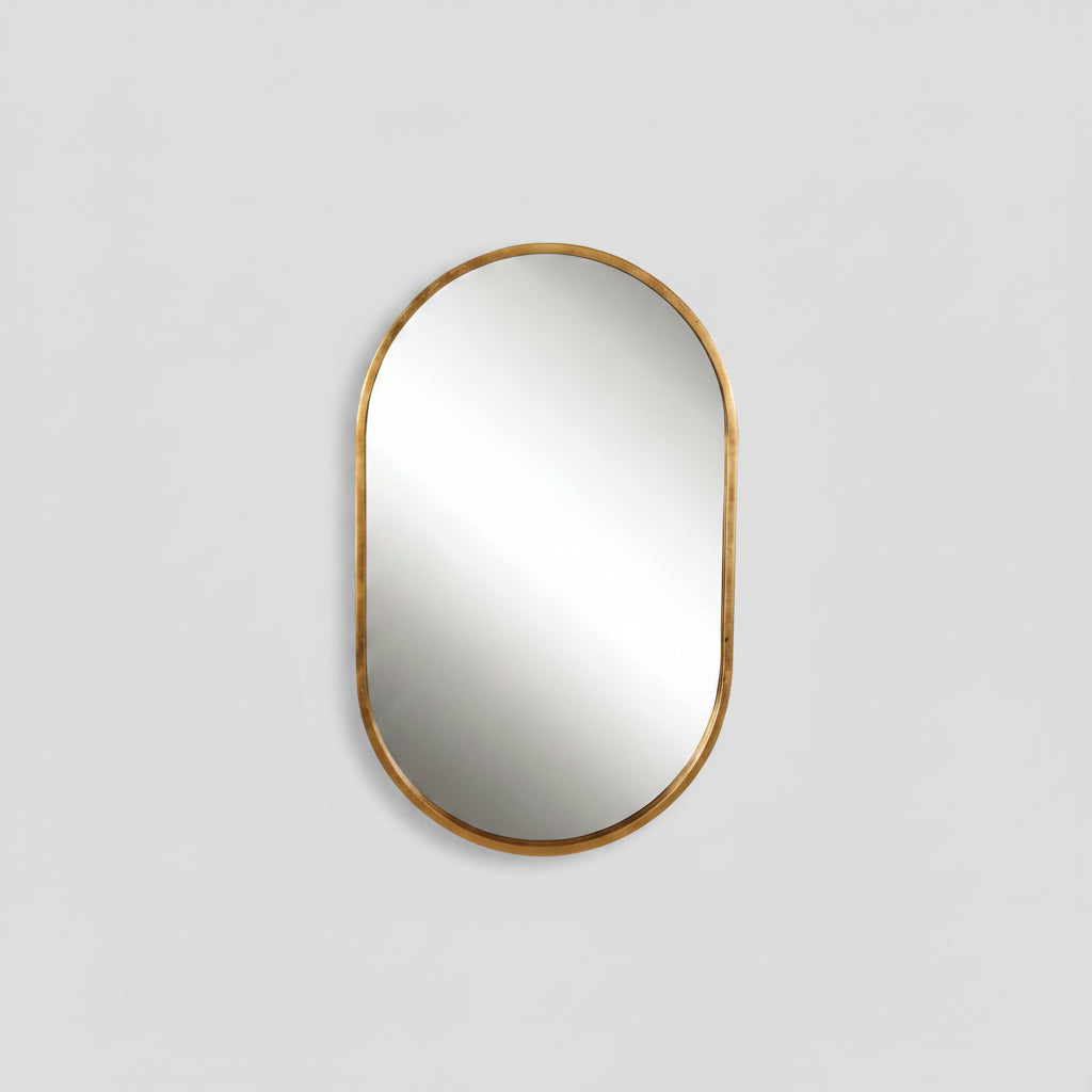 Gold Leaf Oval Mirror