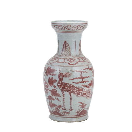 Small Red Crane Vase