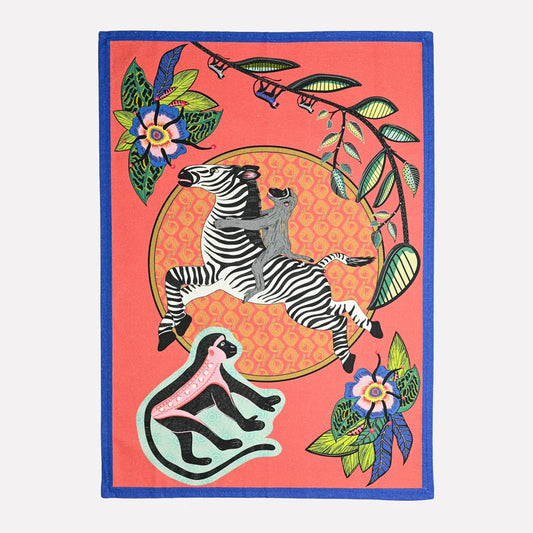 Zebra Rider Tea Towel- Sunset